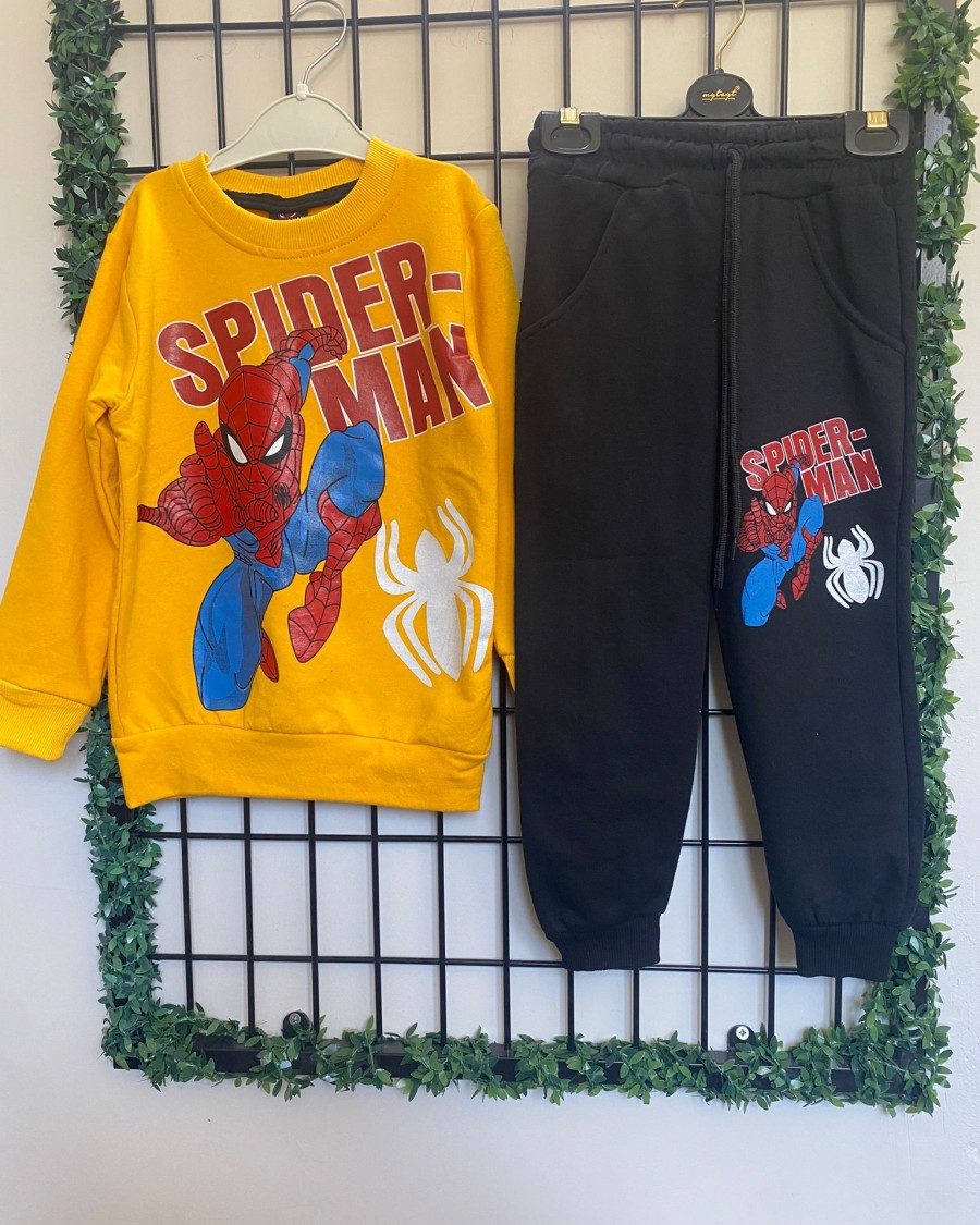 Sarı Spiderman Erkek Çocuk Alt Üst Takım Sarı Spiderman Erkek Çocuk Alt Üst Takım