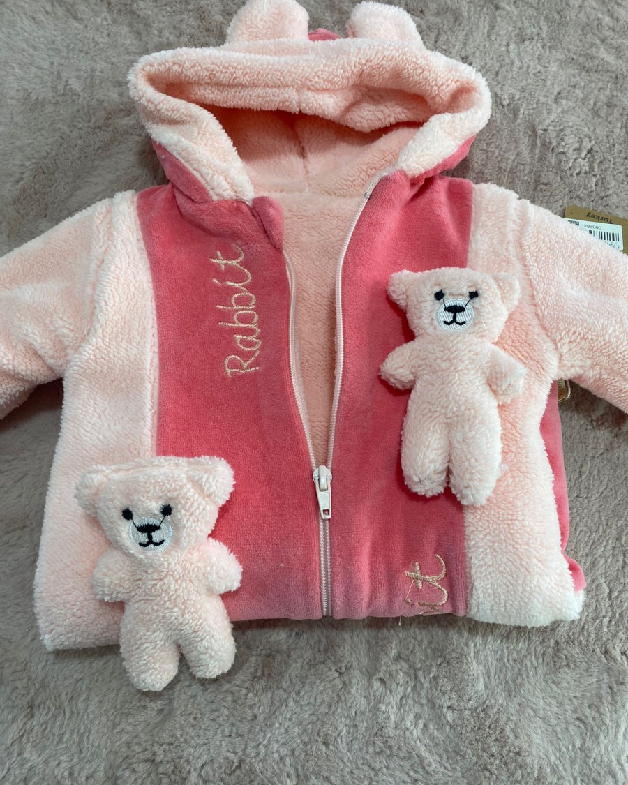 Kız Bebek Ayıcıklı Peluş Tulum Kız Bebek Ayıcıklı Peluş Tulum