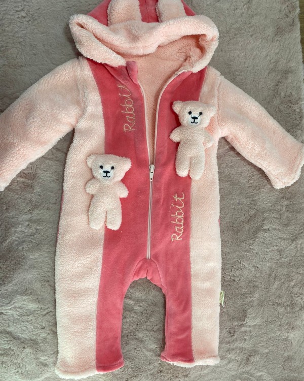 Kız Bebek Ayıcıklı Peluş Tulum