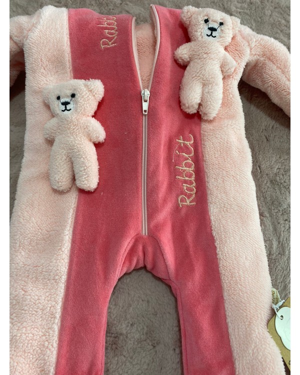 Kız Bebek Ayıcıklı Peluş Tulum