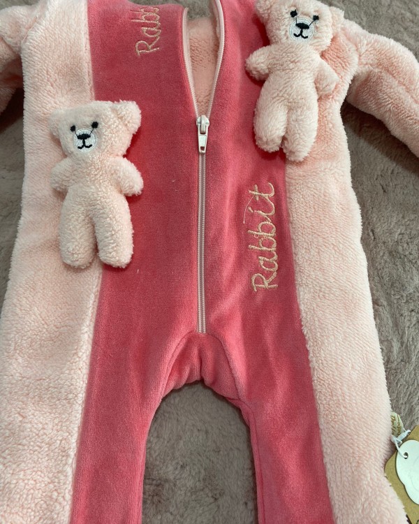 Kız Bebek Ayıcıklı Peluş Tulum