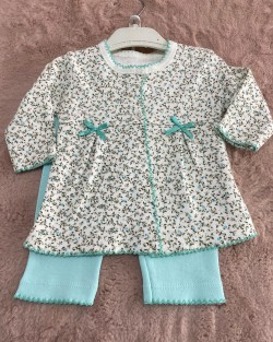 Kız Bebek Çiçekli Taytlı Takım
