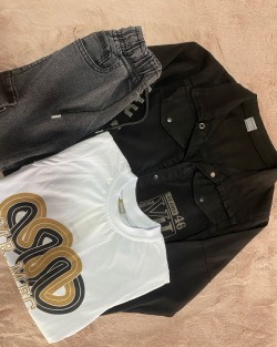 Erkek Çocuk Keten Gömlekli İçi T-Shirt Takım