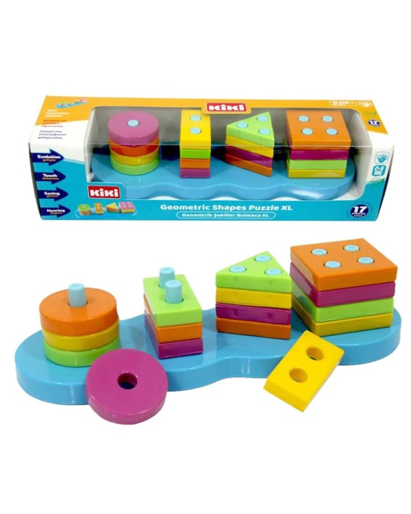 Kiki Geometrik Şekiller Eğlenceli Bultak Puzzle XL