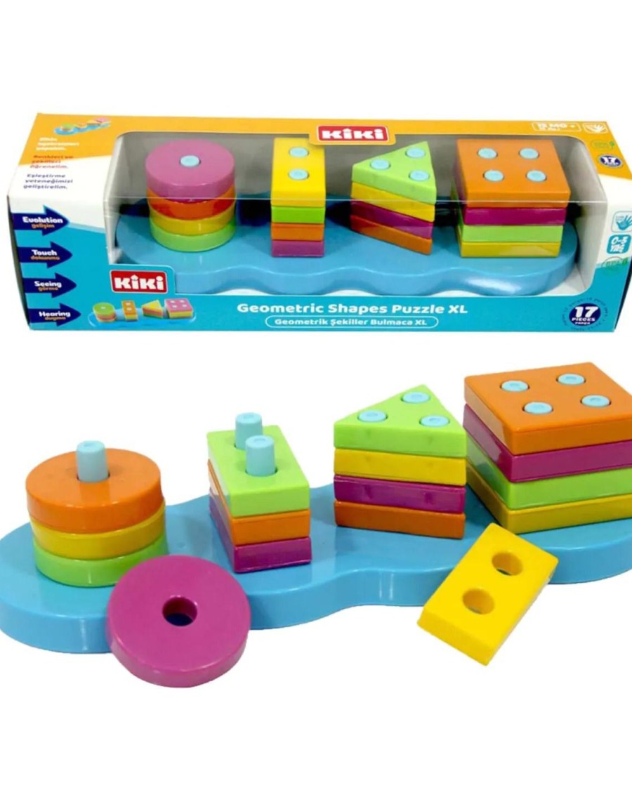 Kiki Geometrik Şekiller Eğlenceli Bultak Puzzle XL
