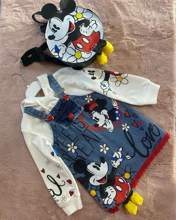 Mickey 3'lü Salopet Takım